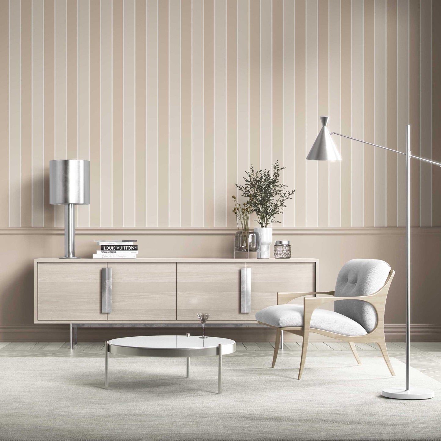 Still Lines Wallpaper - Oat Cream