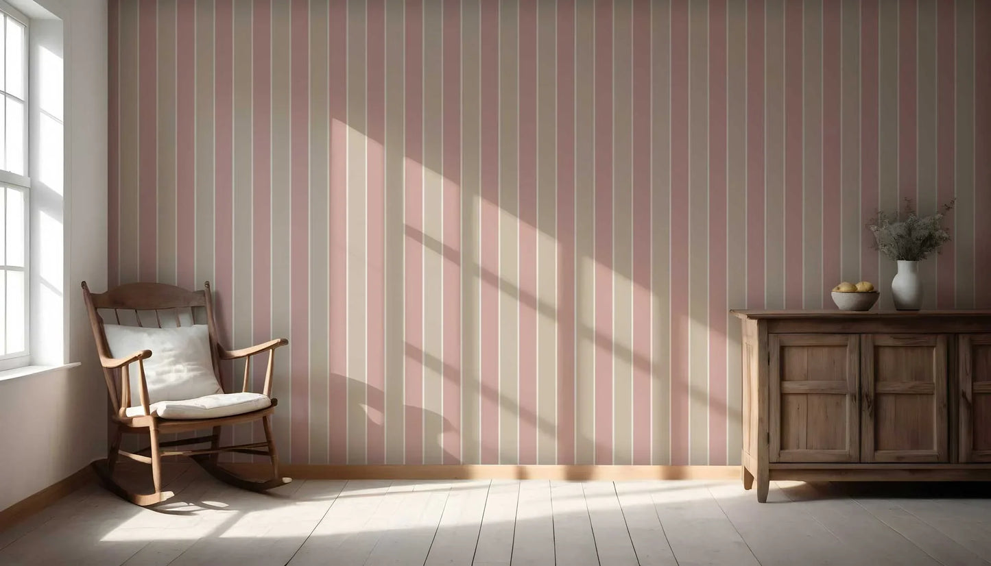 Still Lines Wallpaper - Blush Clay