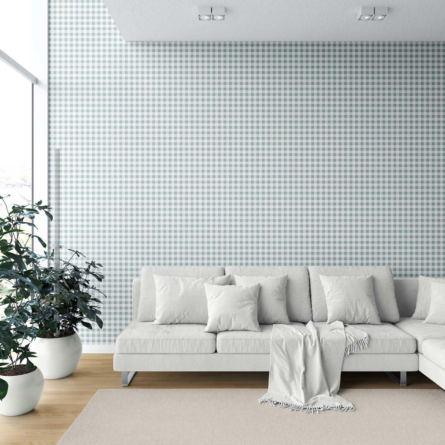 Checkmate Charm Wallpaper - Seafoam Whisper