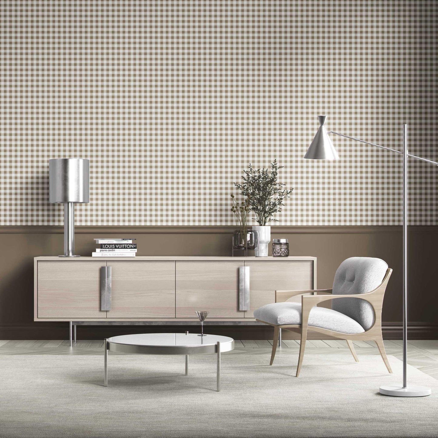 Checkmate Charm Wallpaper - Toffee Beige