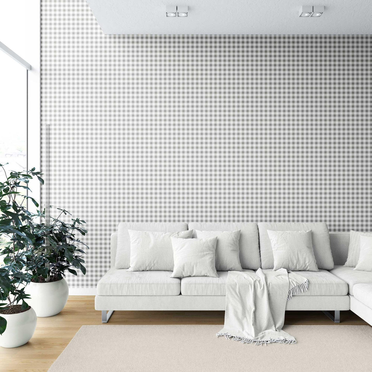 Checkmate Charm Wallpaper - Oatfield Grey