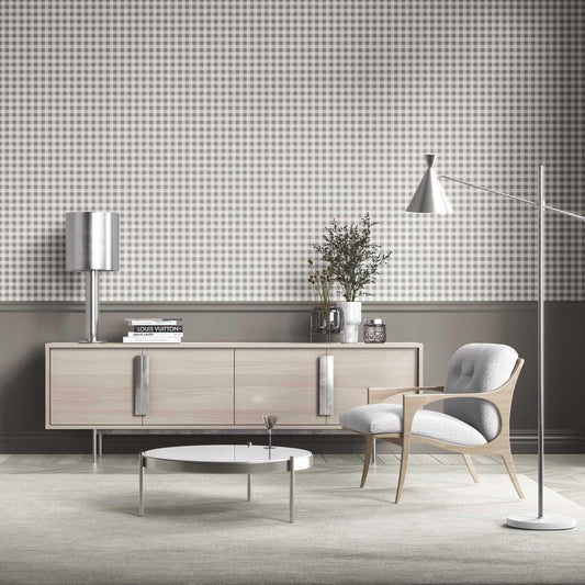 Checkmate Charm Wallpaper - Oatfield Grey