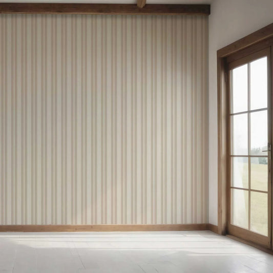 Coastal Lines Wallpaper - Biscotti Beige