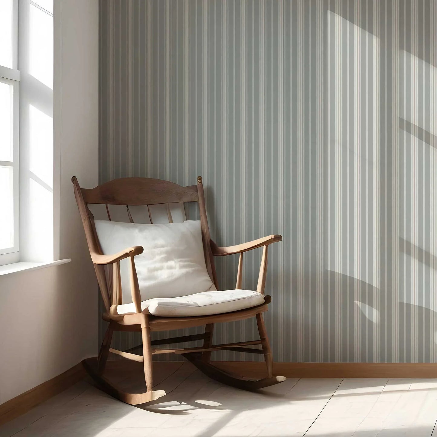 Coastal Lines Wallpaper - Seafoam Grey