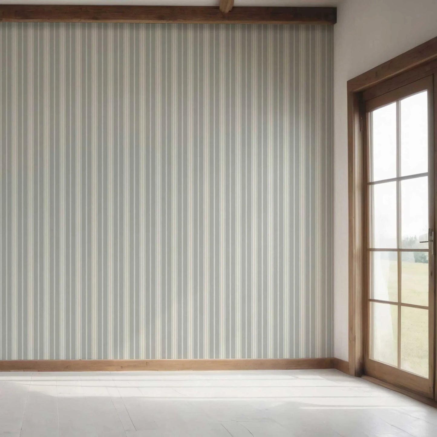 Coastal Lines Wallpaper - Seafoam Grey