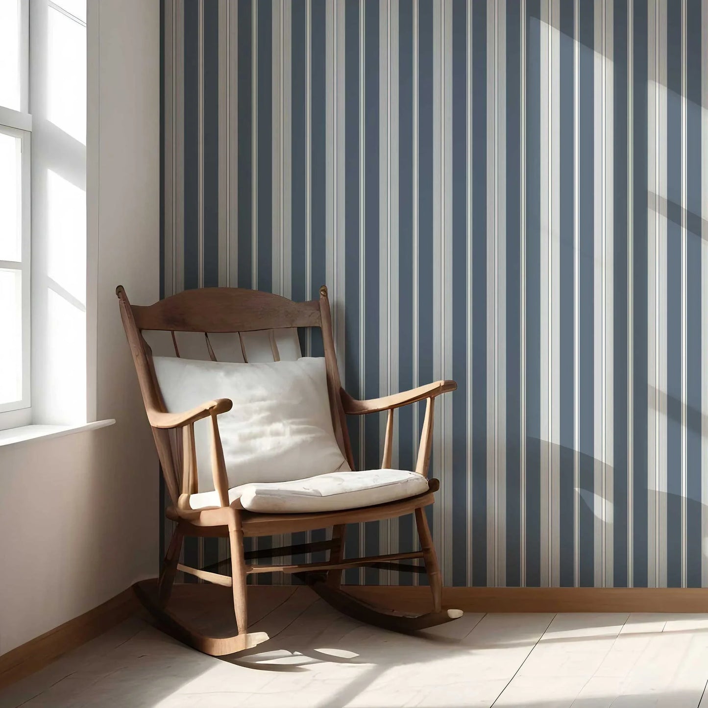 Shoreline Stripes Wallpaper - Ink Tide