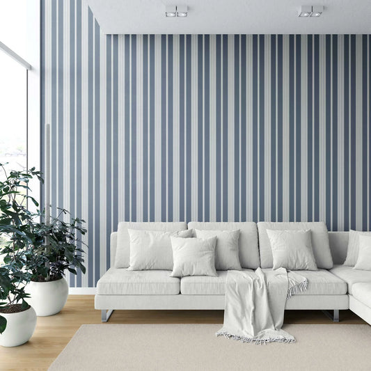 Shoreline Stripes Wallpaper - Ink Tide