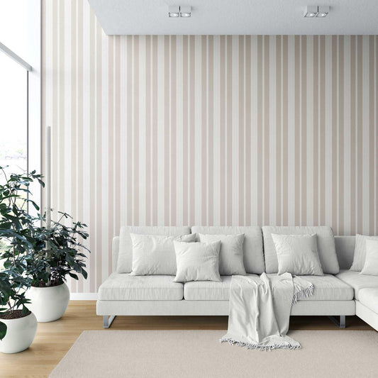 Shoreline Stripes Wallpaper - Sand Drift