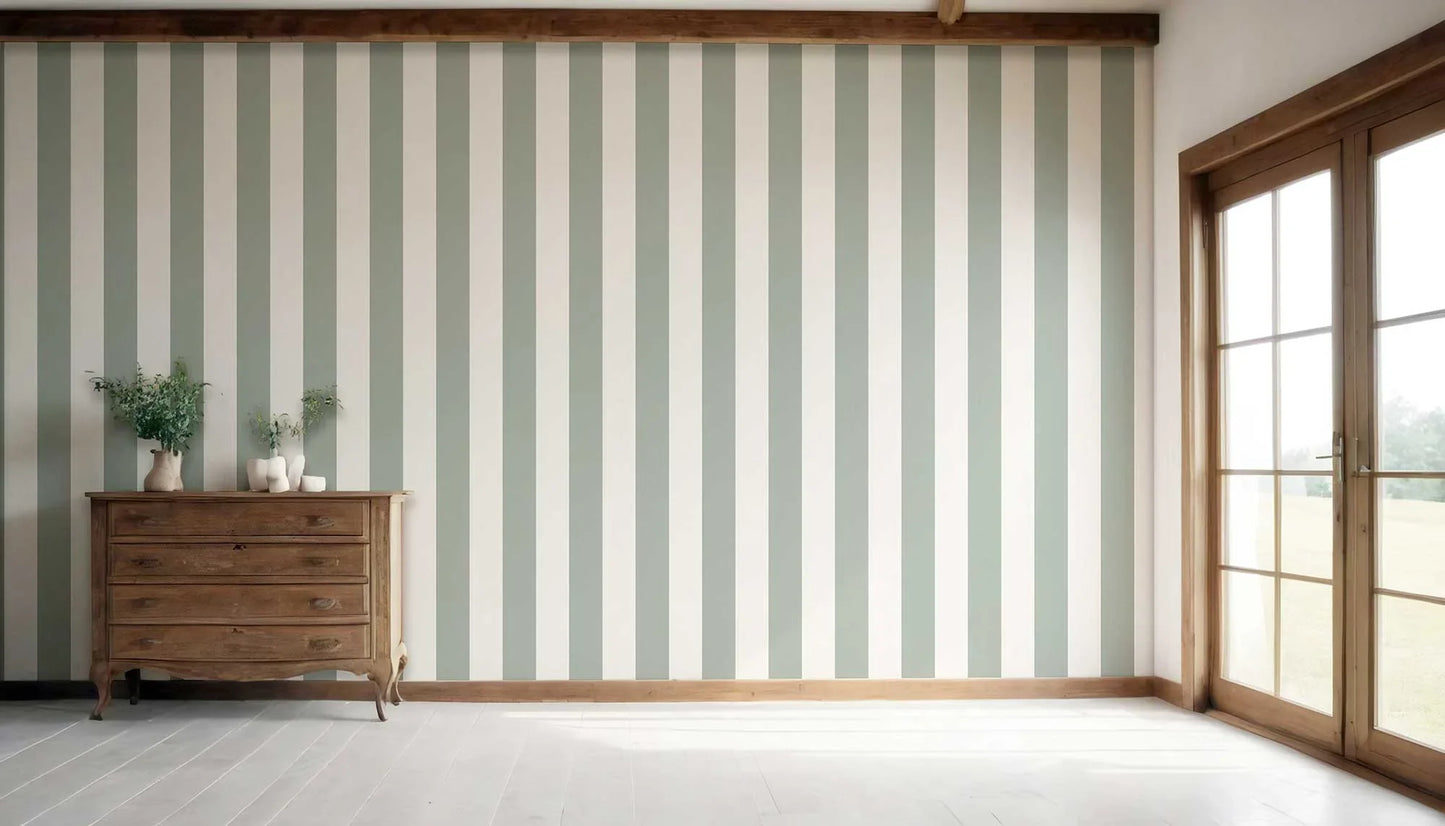Stripe Story Wallpaper - Pistachio Cream