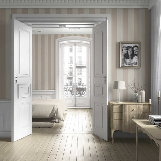 Stripe Story Wallpaper - Wheat Beige