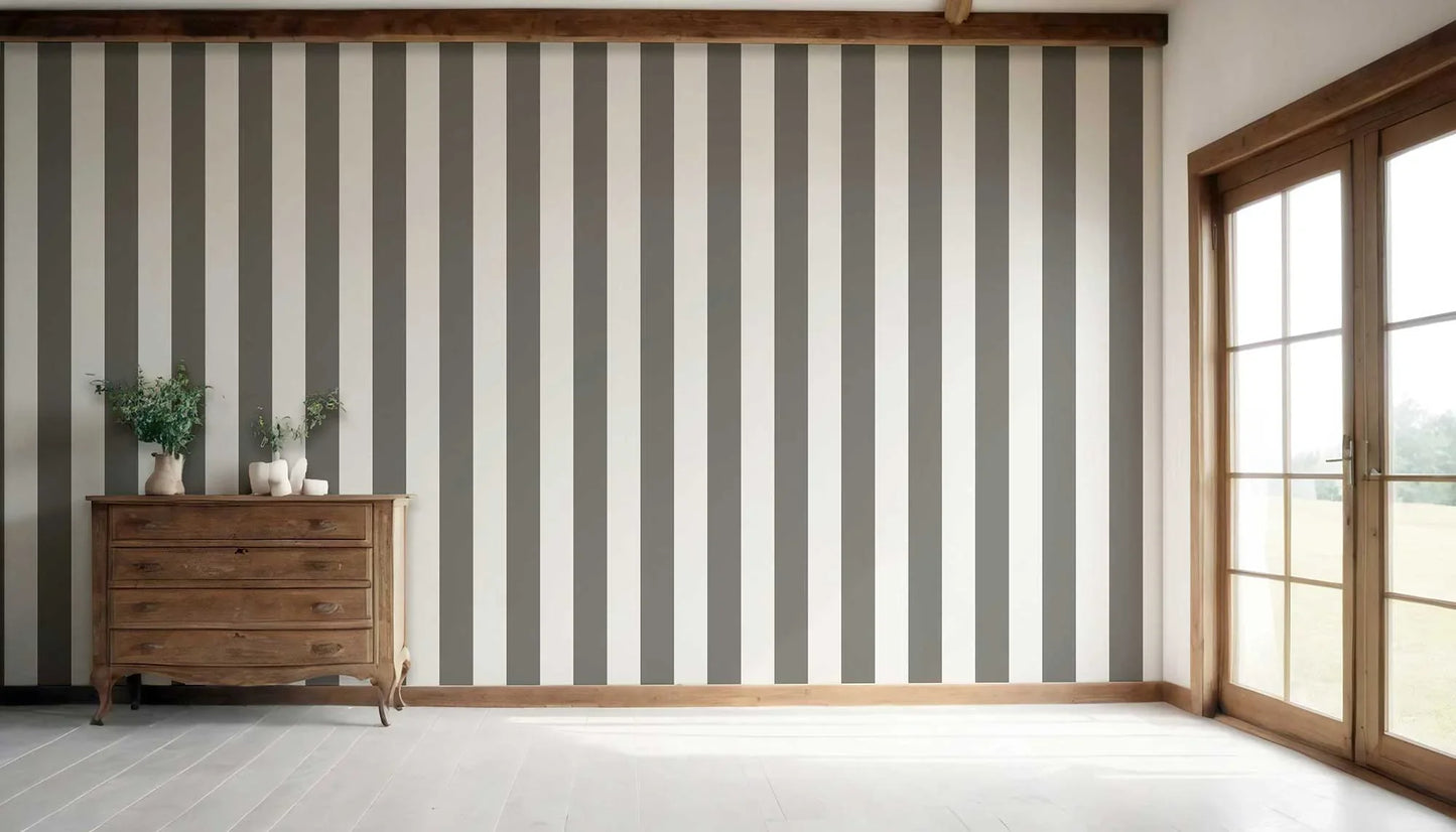 Stripe Story Wallpaper - Granite Mist