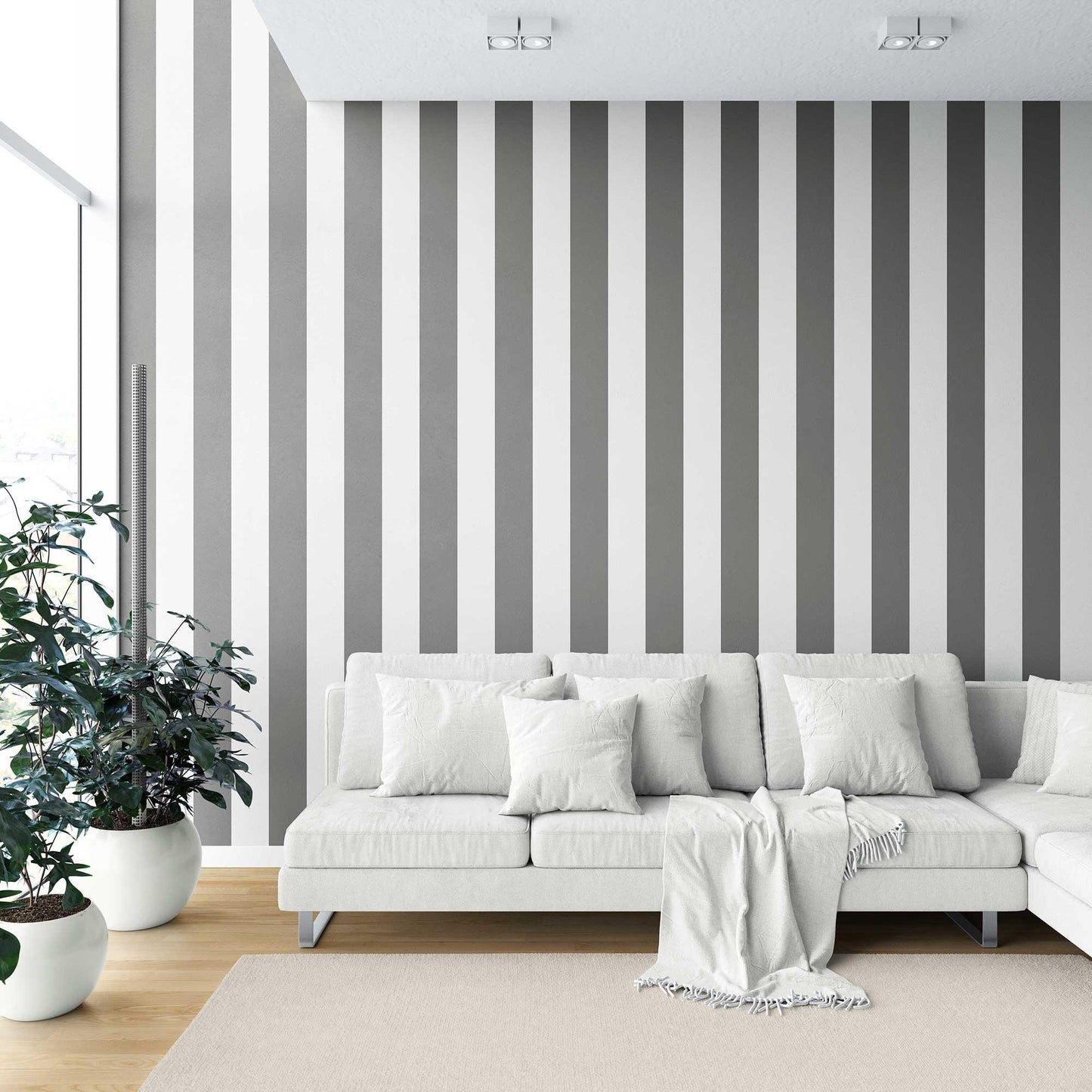 Stripe Story Wallpaper - Granite Mist