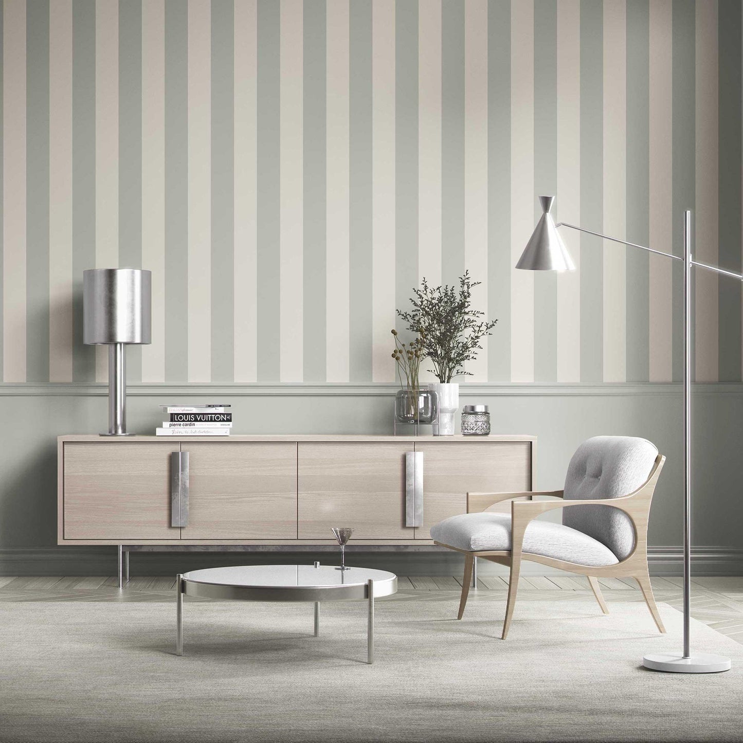 Stripe Story Wallpaper - Mint Dust