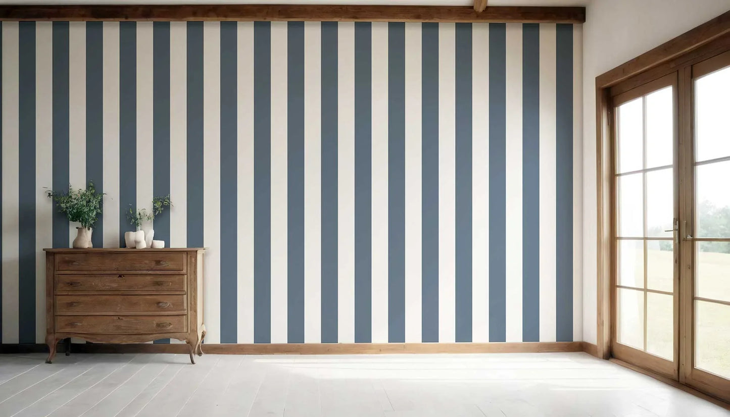 Stripe Story Wallpaper - Indigo Reprise
