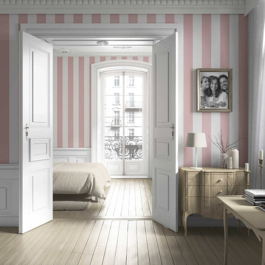 Stripe Story Wallpaper - Blush Chant