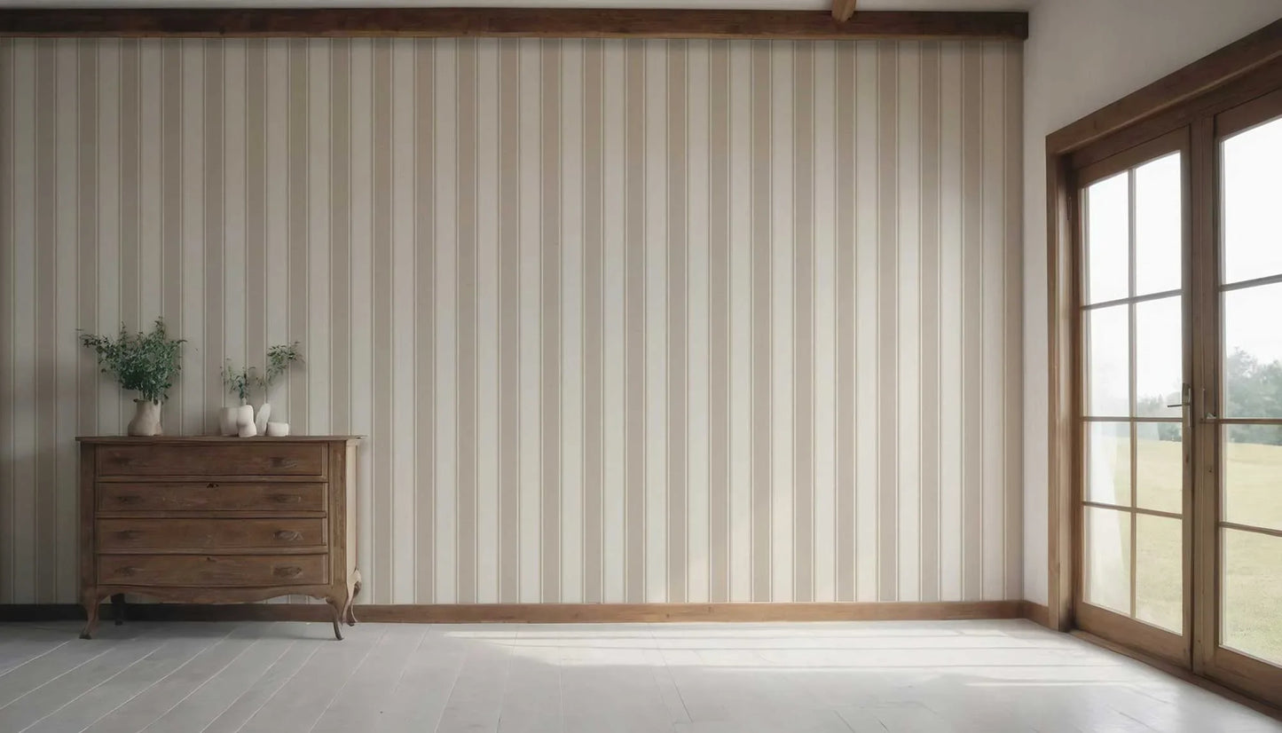 Striped Sonata Wallpaper - Sand Cream