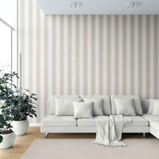 Striped Sonata Wallpaper - Sand Cream