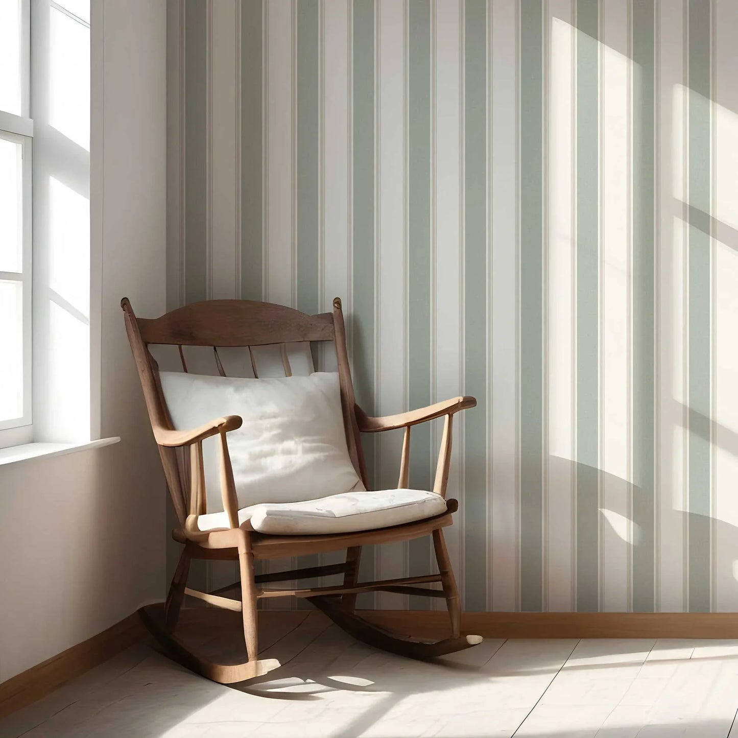 Striped Sonata Wallpaper - Sage Harmony