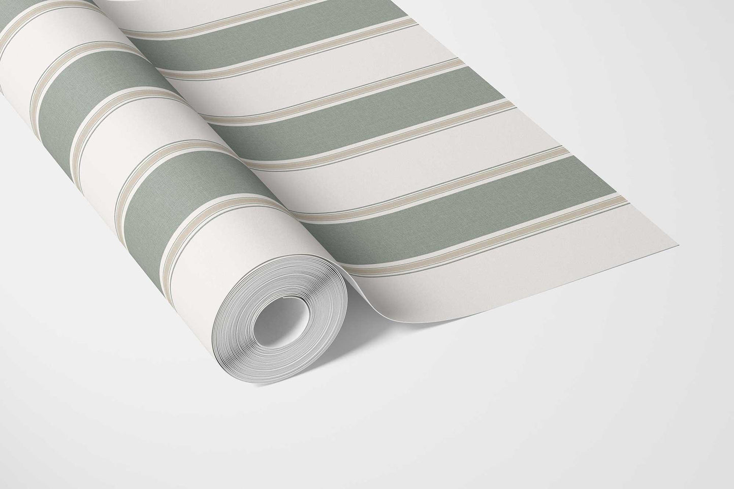 Striped Sonata Wallpaper - Olive Mist
