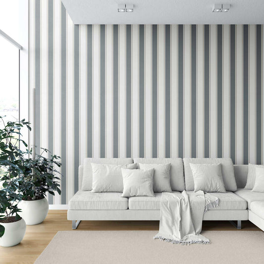 Striped Sonata Wallpaper - Grey Echo