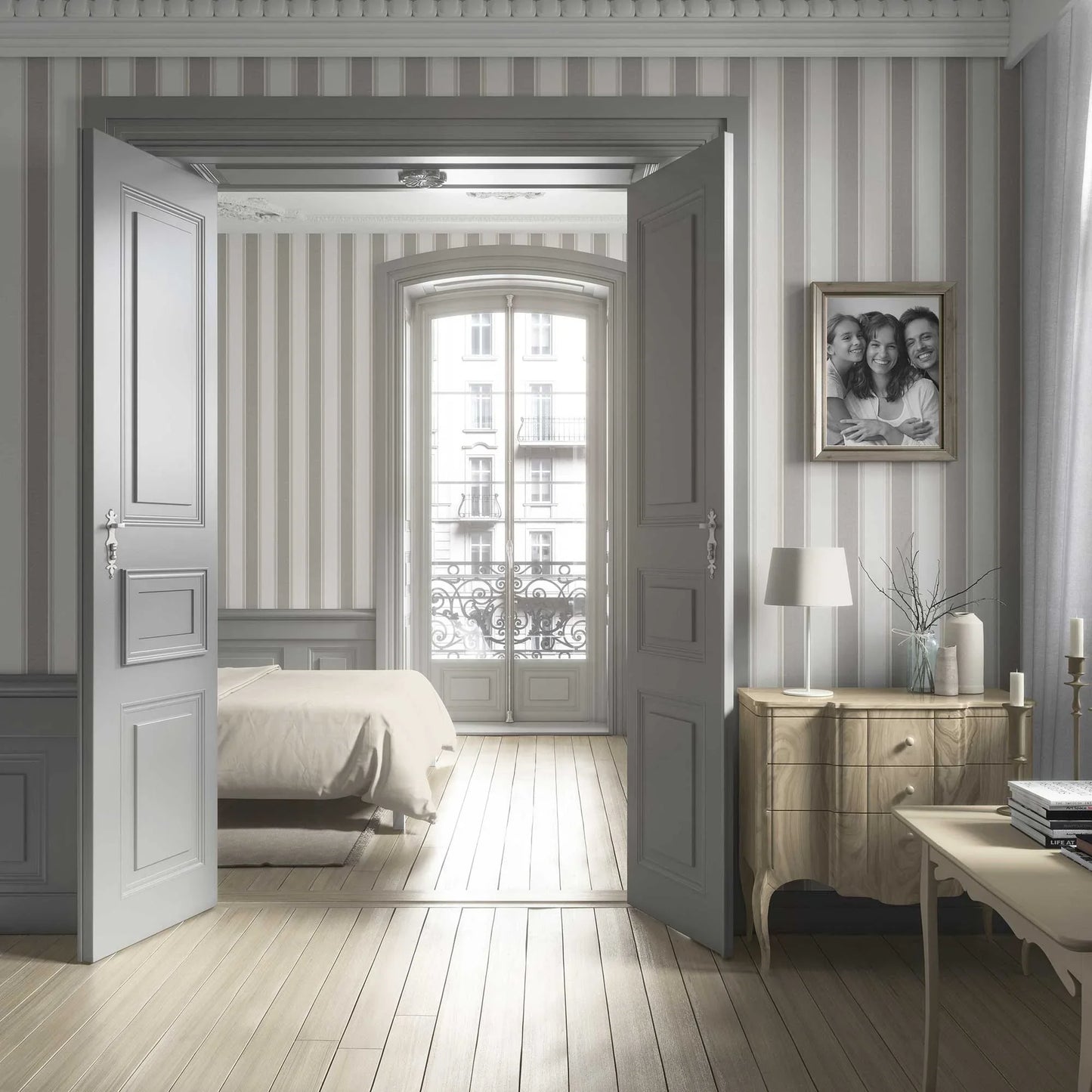 Striped Sonata Wallpaper - Taupe Whisper