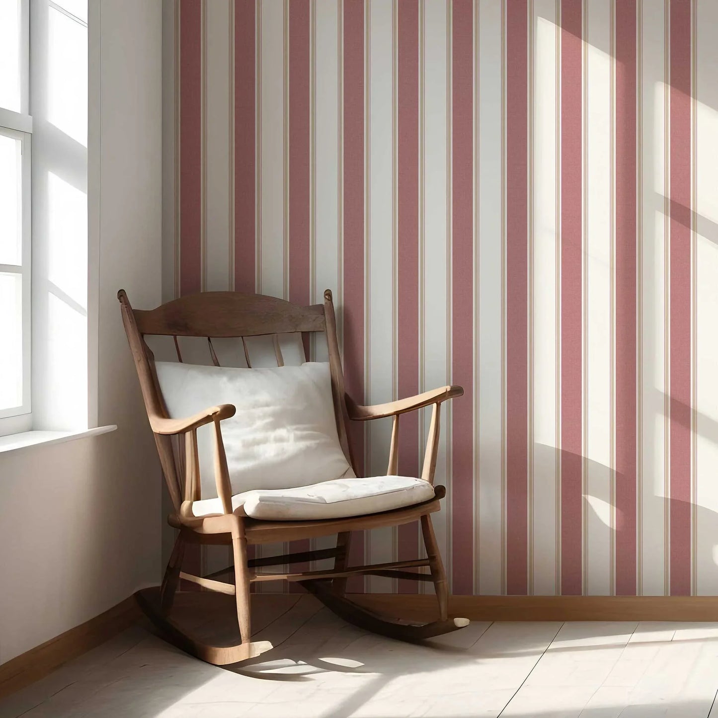 Striped Sonata Wallpaper - Terracotta Blush