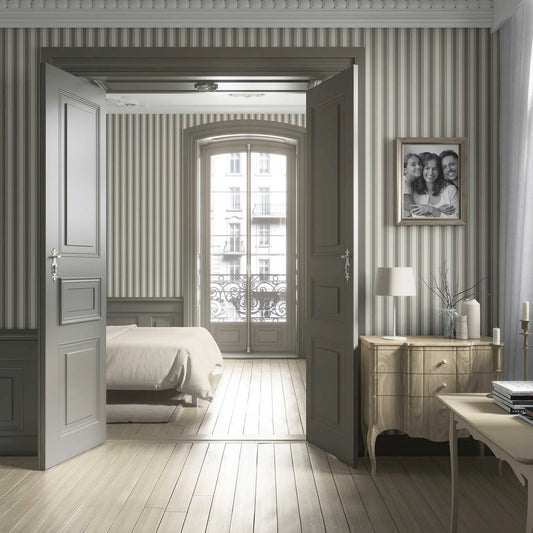 Woven Lines Wallpaper - Mossed Ivory