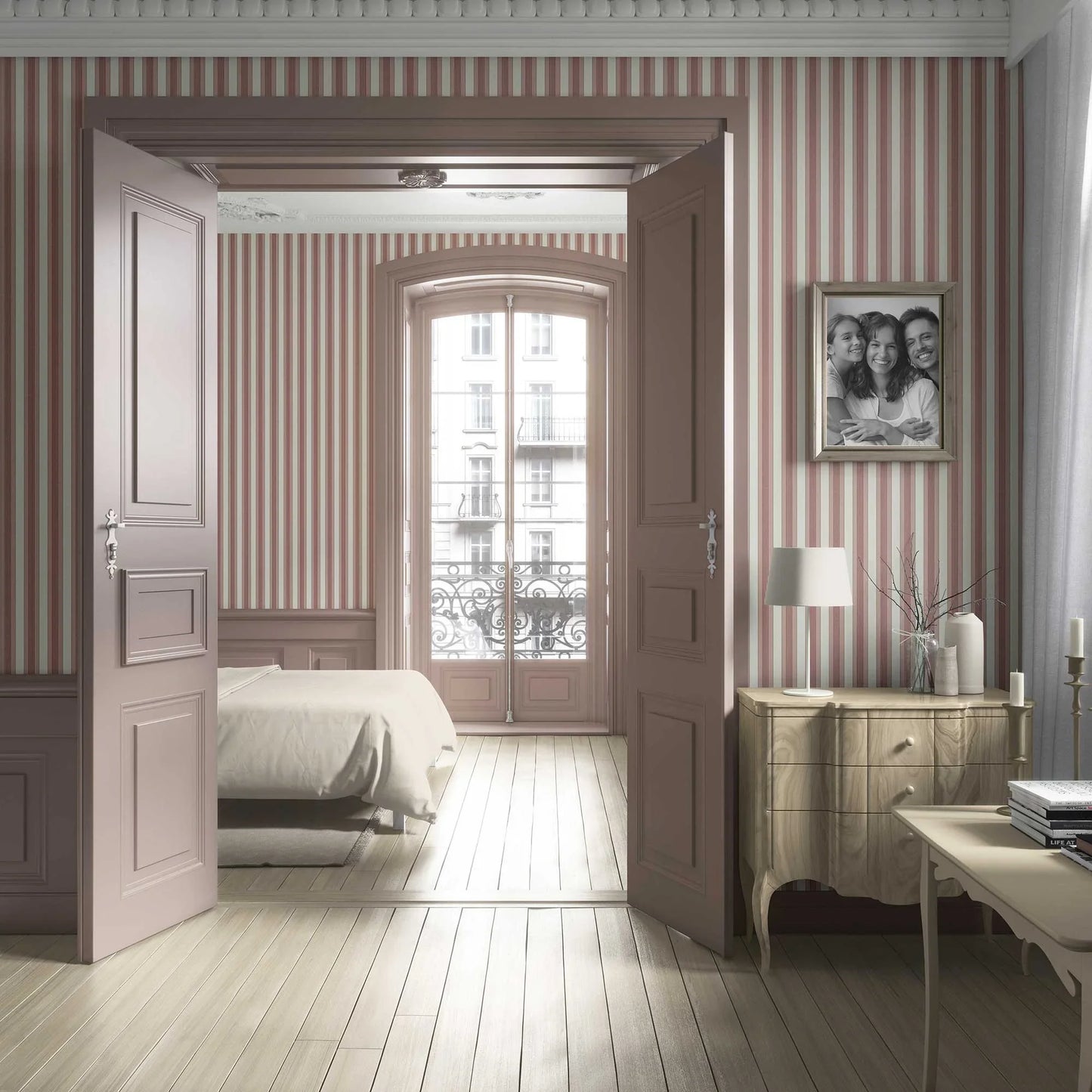 Woven Lines Wallpaper - Terracotta Blush