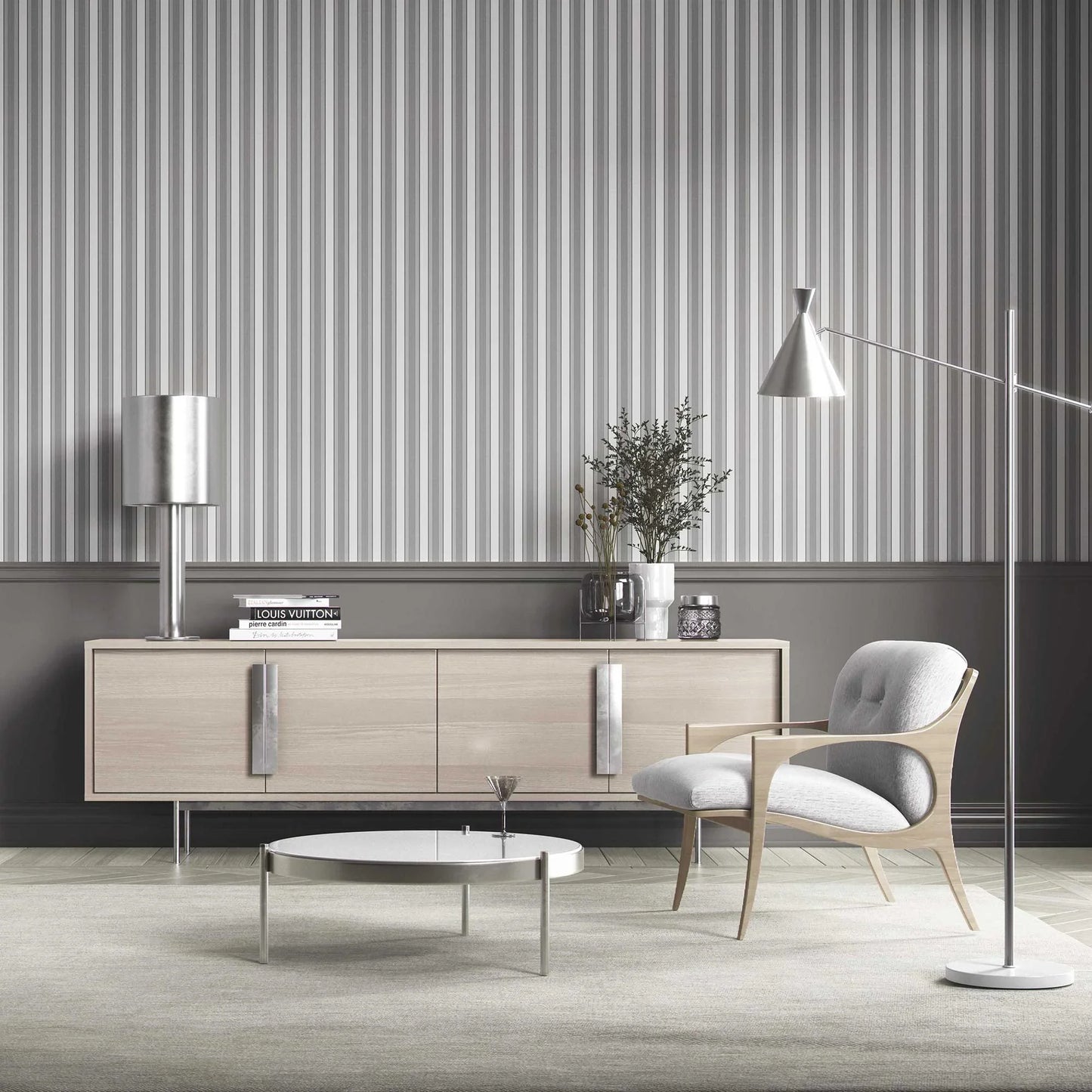Woven Lines Wallpaper - Graphite Whisper