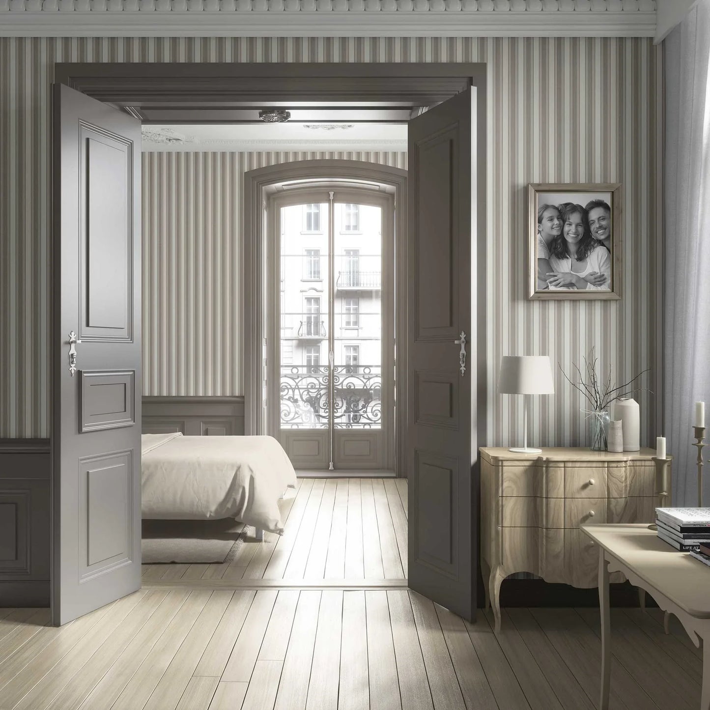 Woven Lines Wallpaper - Almond Clay