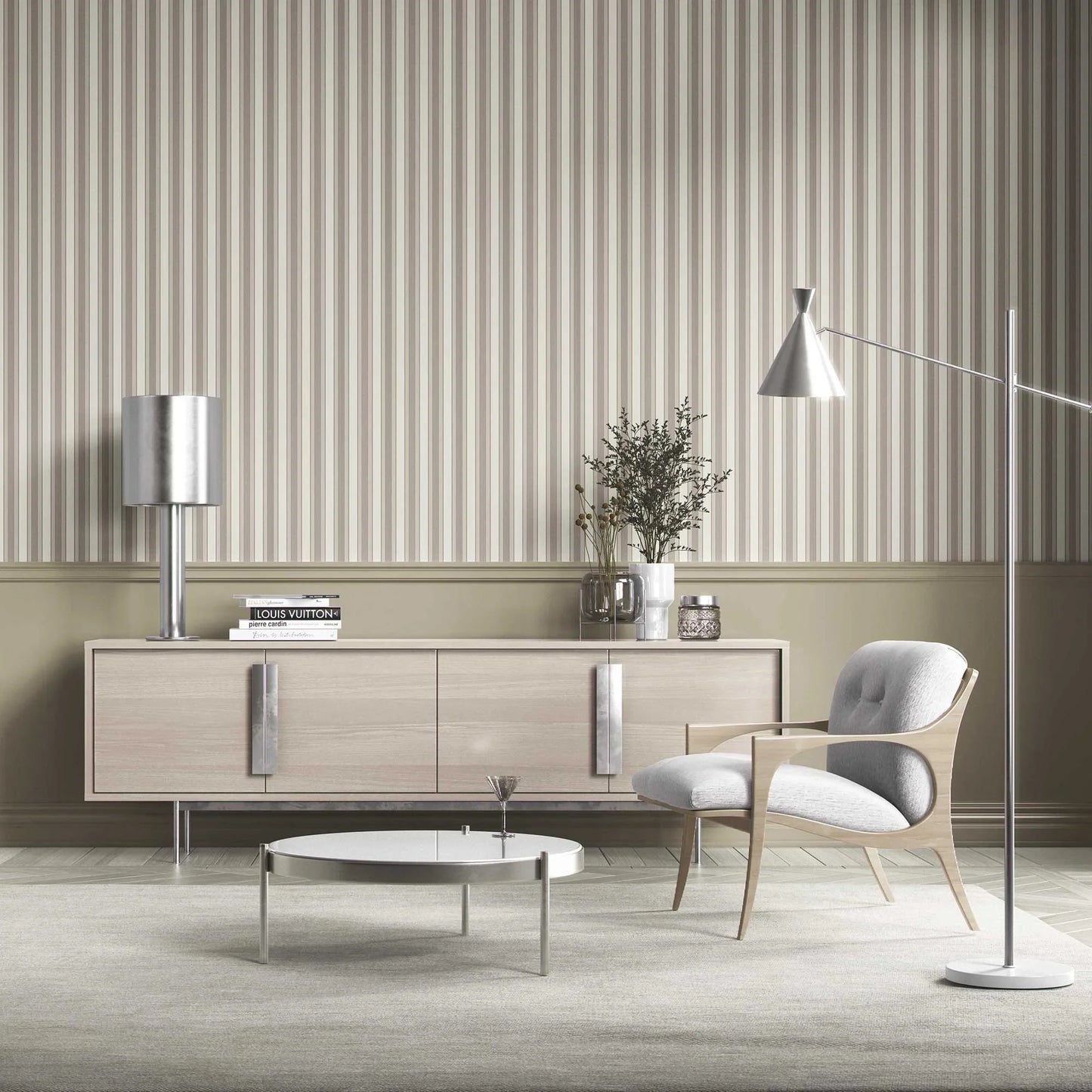 Woven Lines Wallpaper - Almond Clay