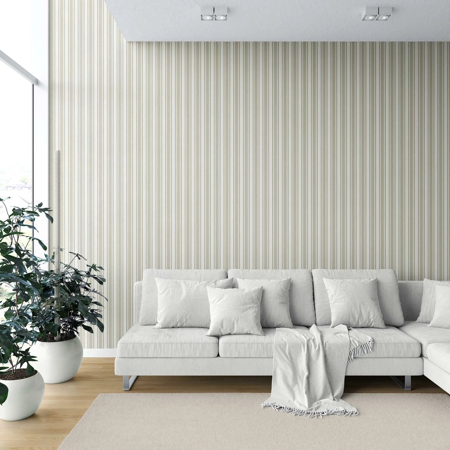 Woven Lines Wallpaper - Sage Harmony