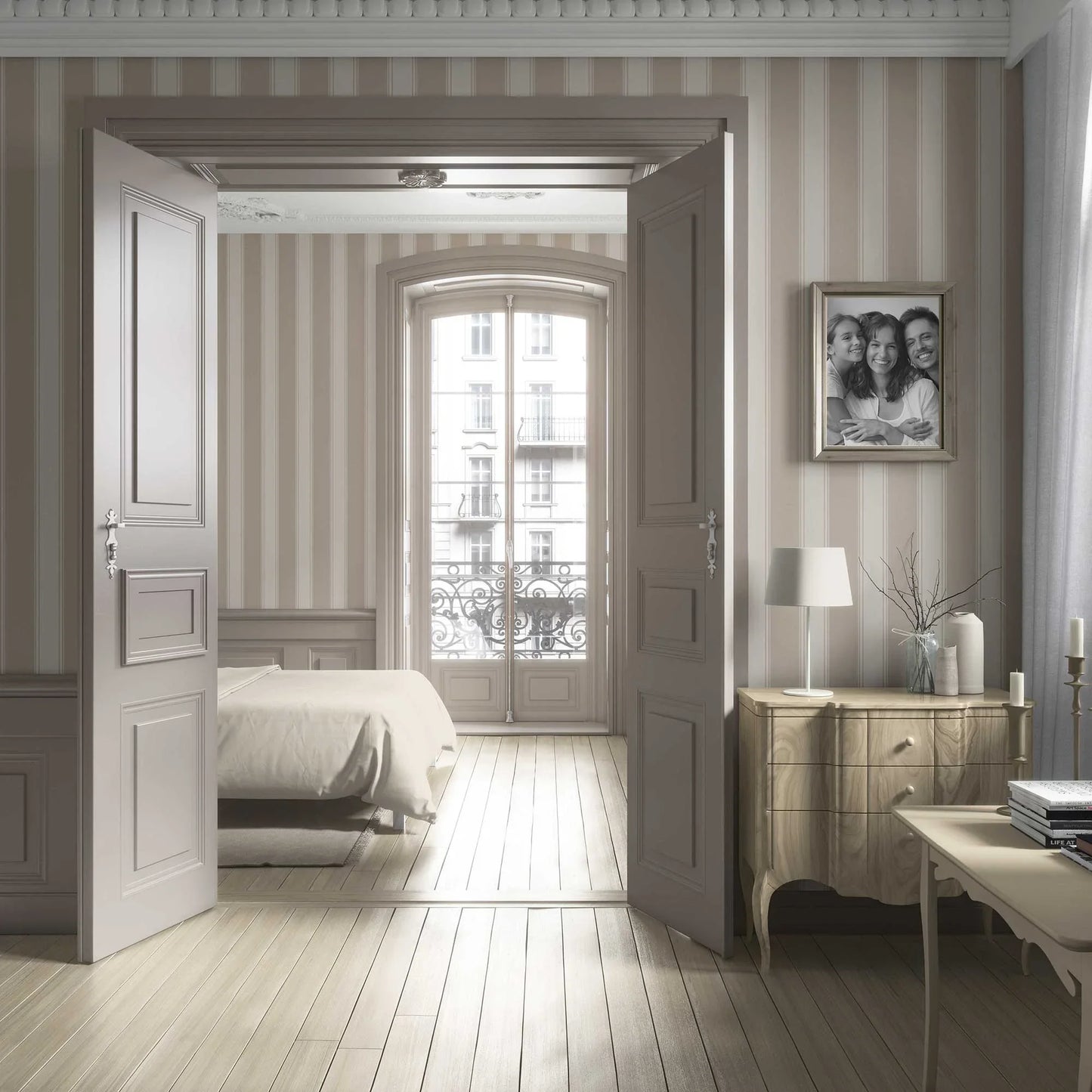 Vertical Verse Wallpaper - Sand Cream