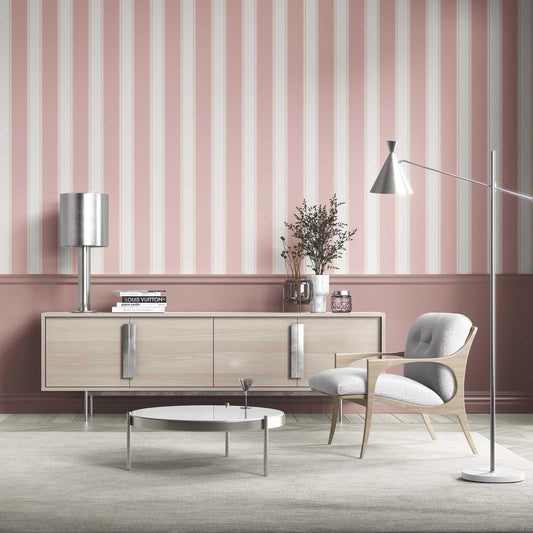 Vertical Verse Wallpaper - Rosewater Blush
