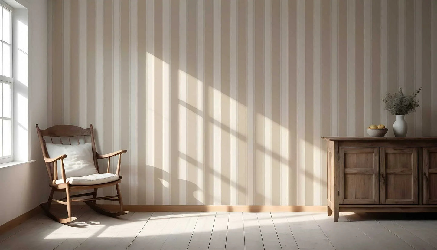 Vertical Verse Wallpaper - Taupe Whisper