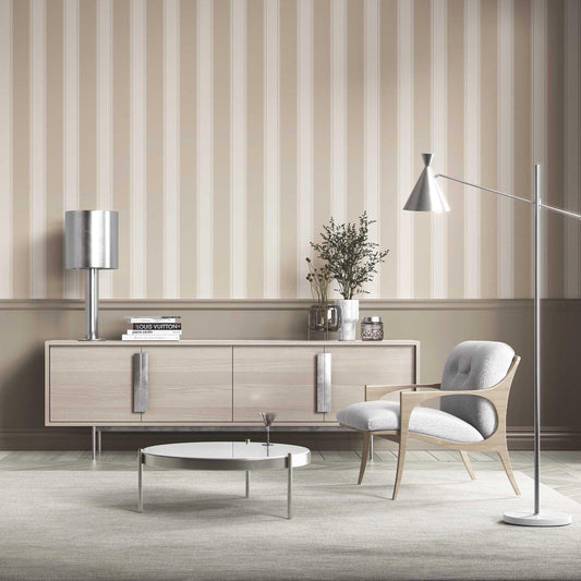 Vertical Verse Wallpaper - Taupe Whisper