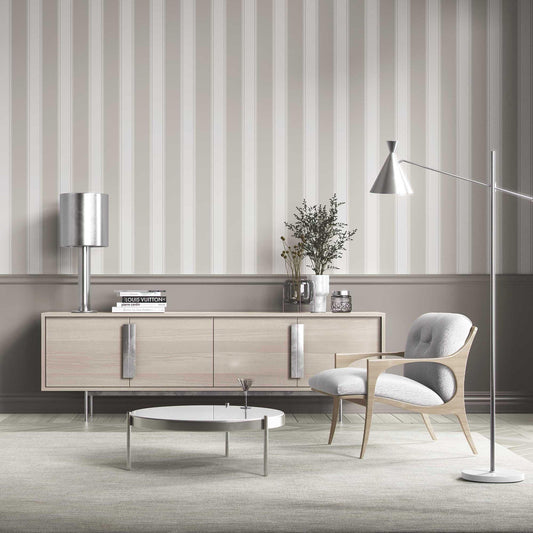 Vertical Verse Wallpaper - Oatfield Grey