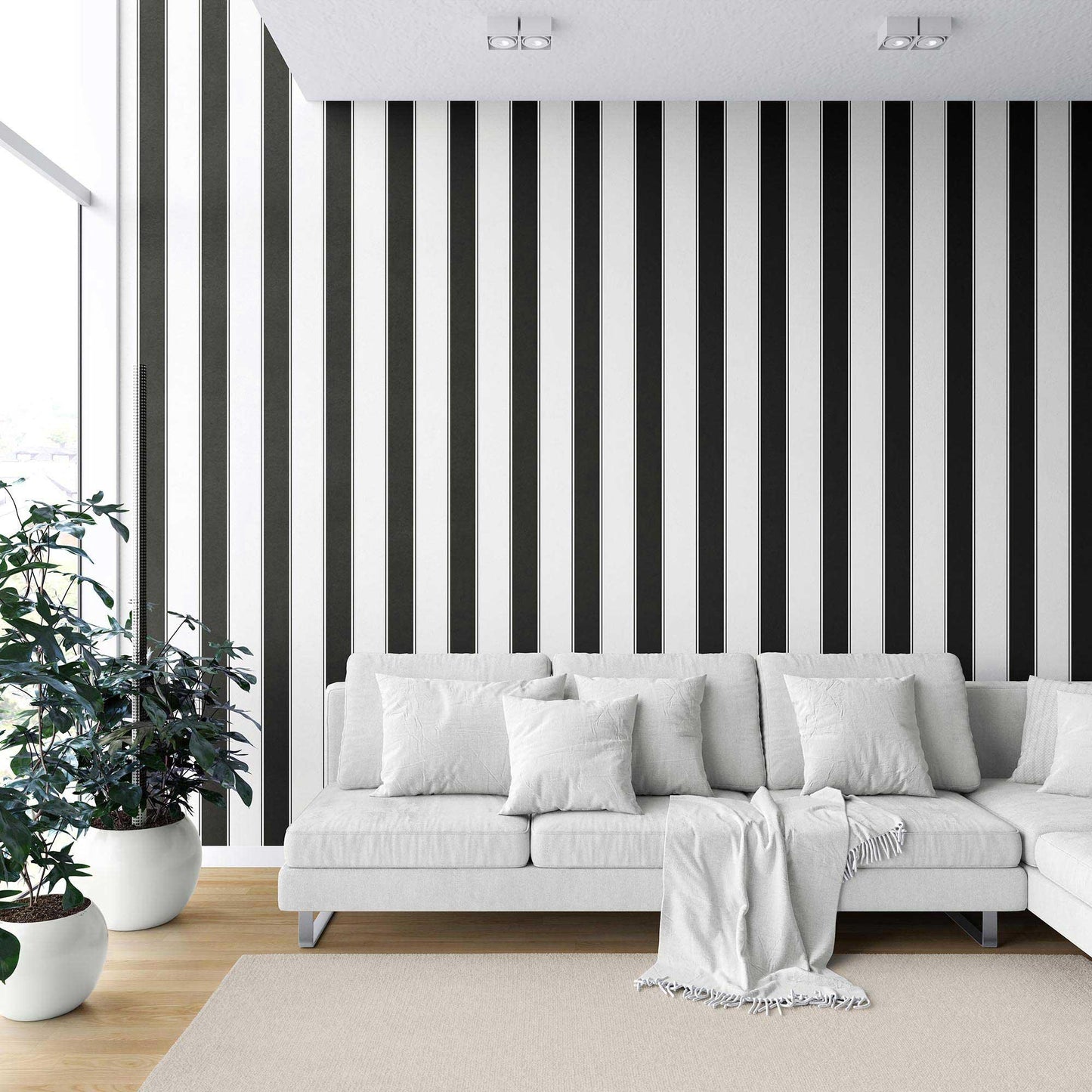 Regal Stripes Wallpaper - Ivory Noir