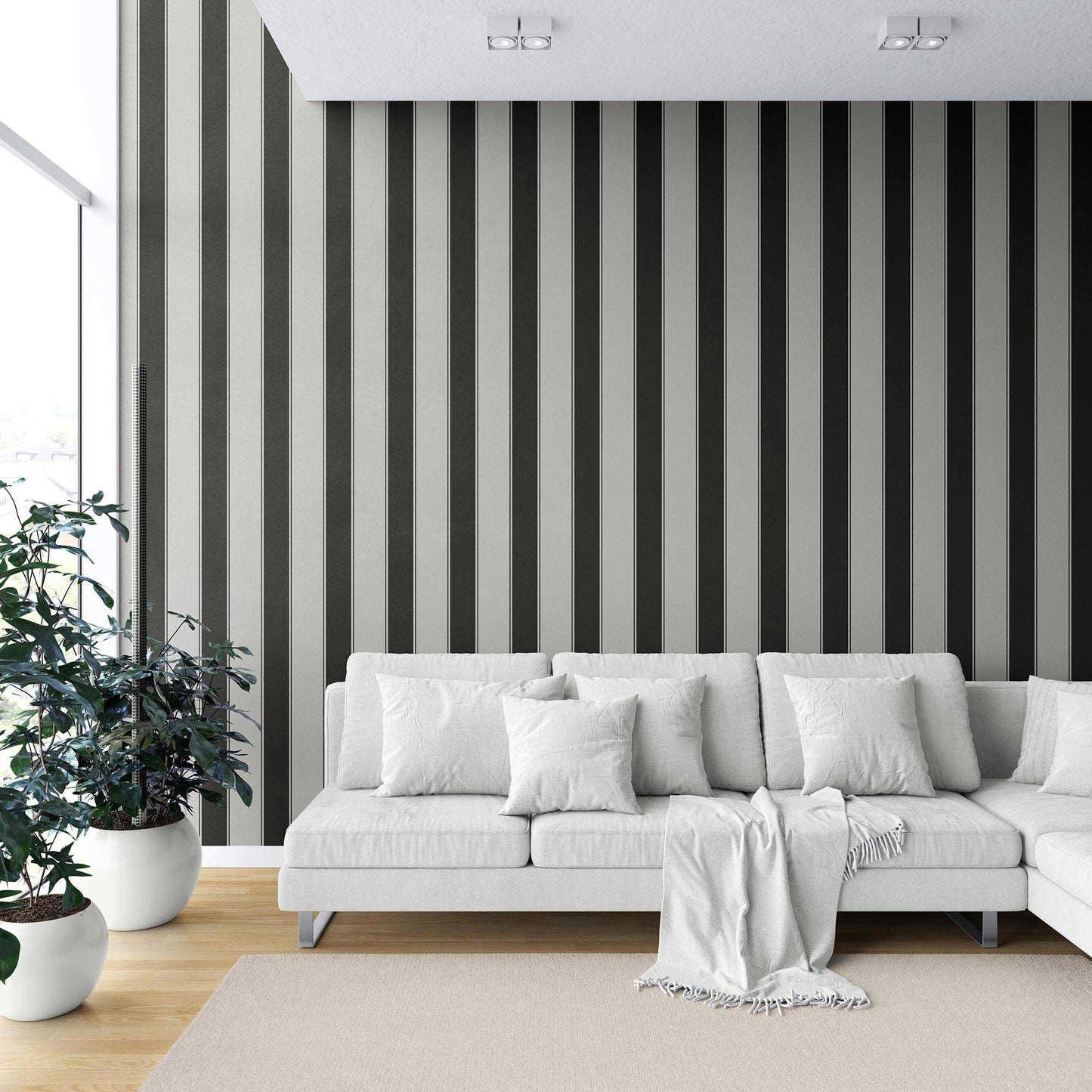 Regal Stripes Wallpaper - Ash Grey Contrast