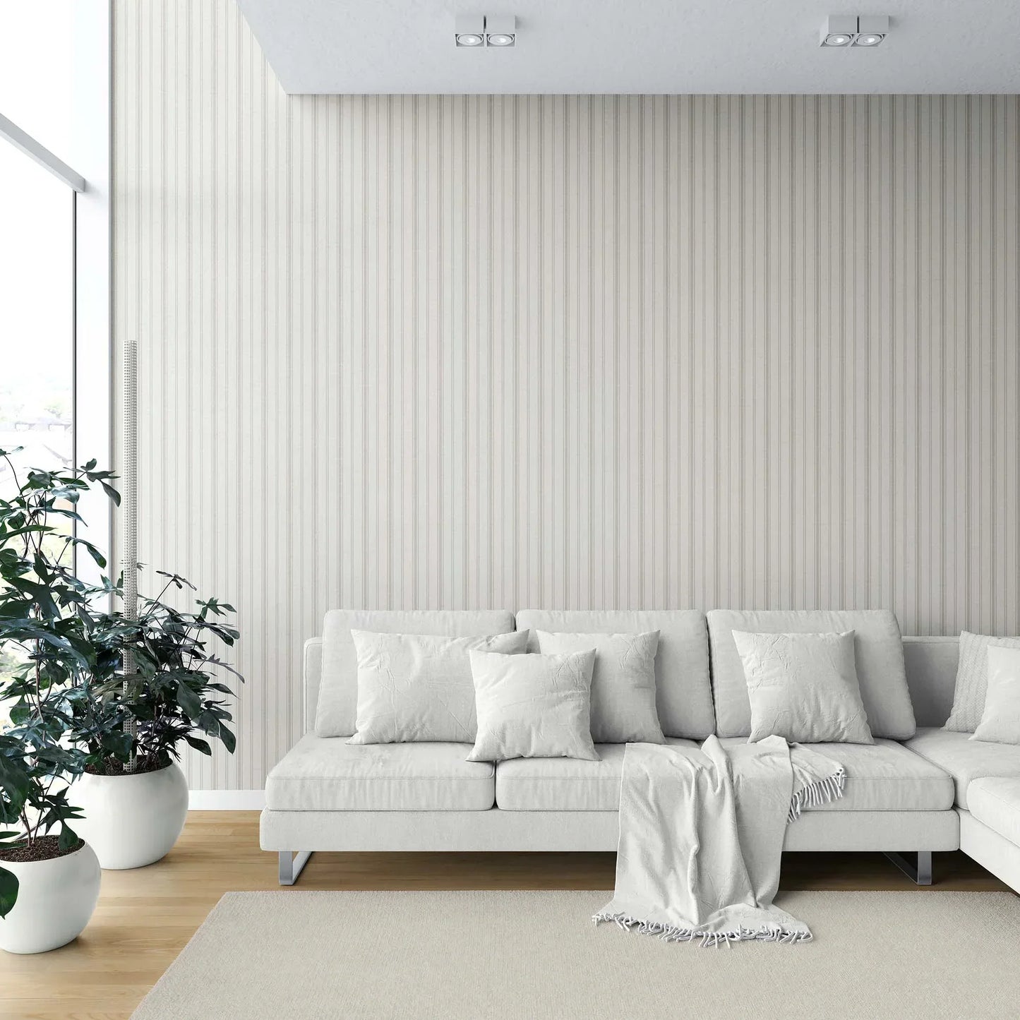 Shadow Stitch Wallpaper - Oatfield Beige