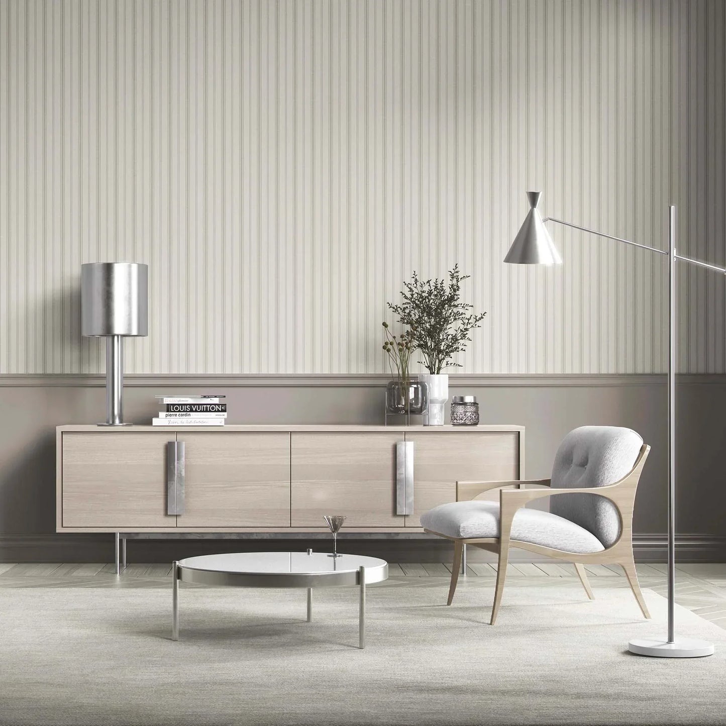 Shadow Stitch Wallpaper - Oatfield Beige