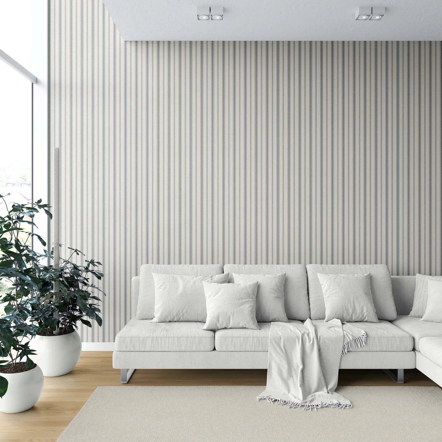 Shadow Stitch Wallpaper - Pebble Ash