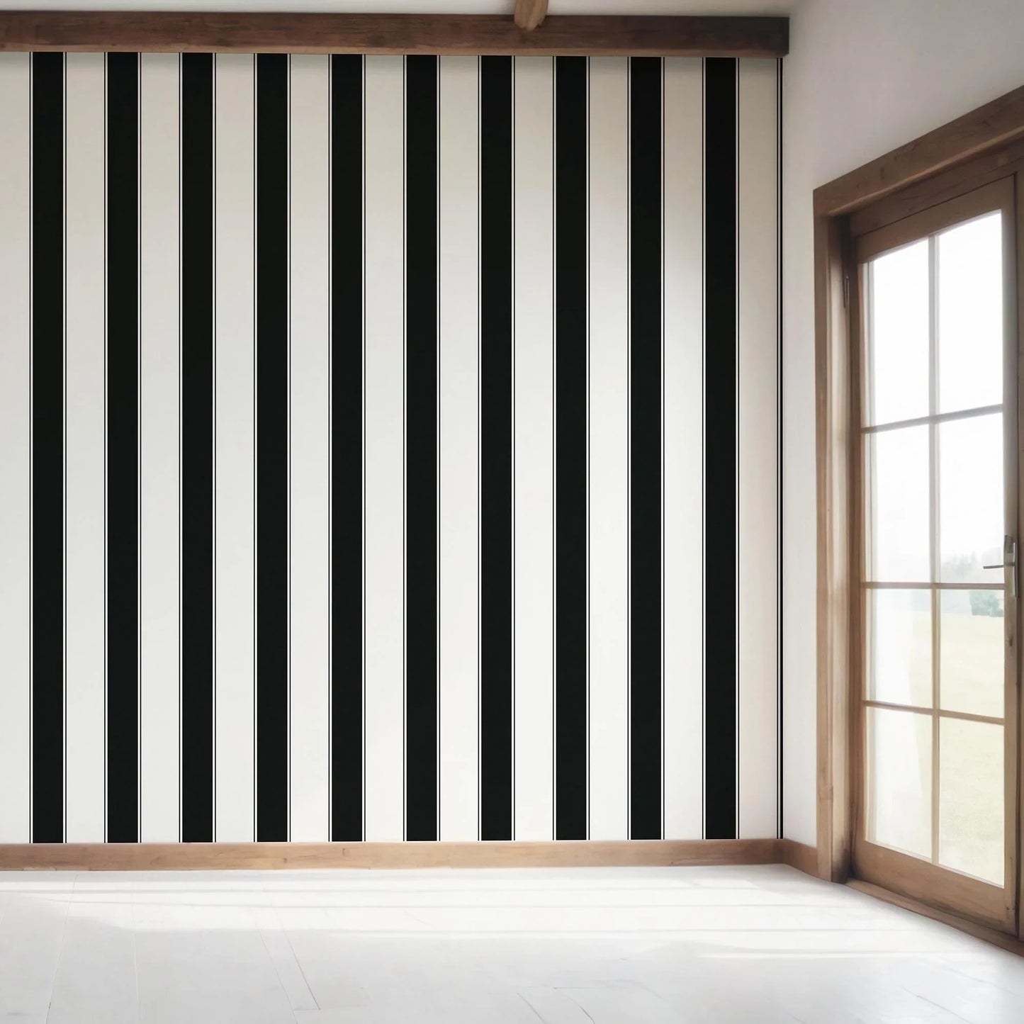 Regal Stripes Wallpaper - Ivory Noir