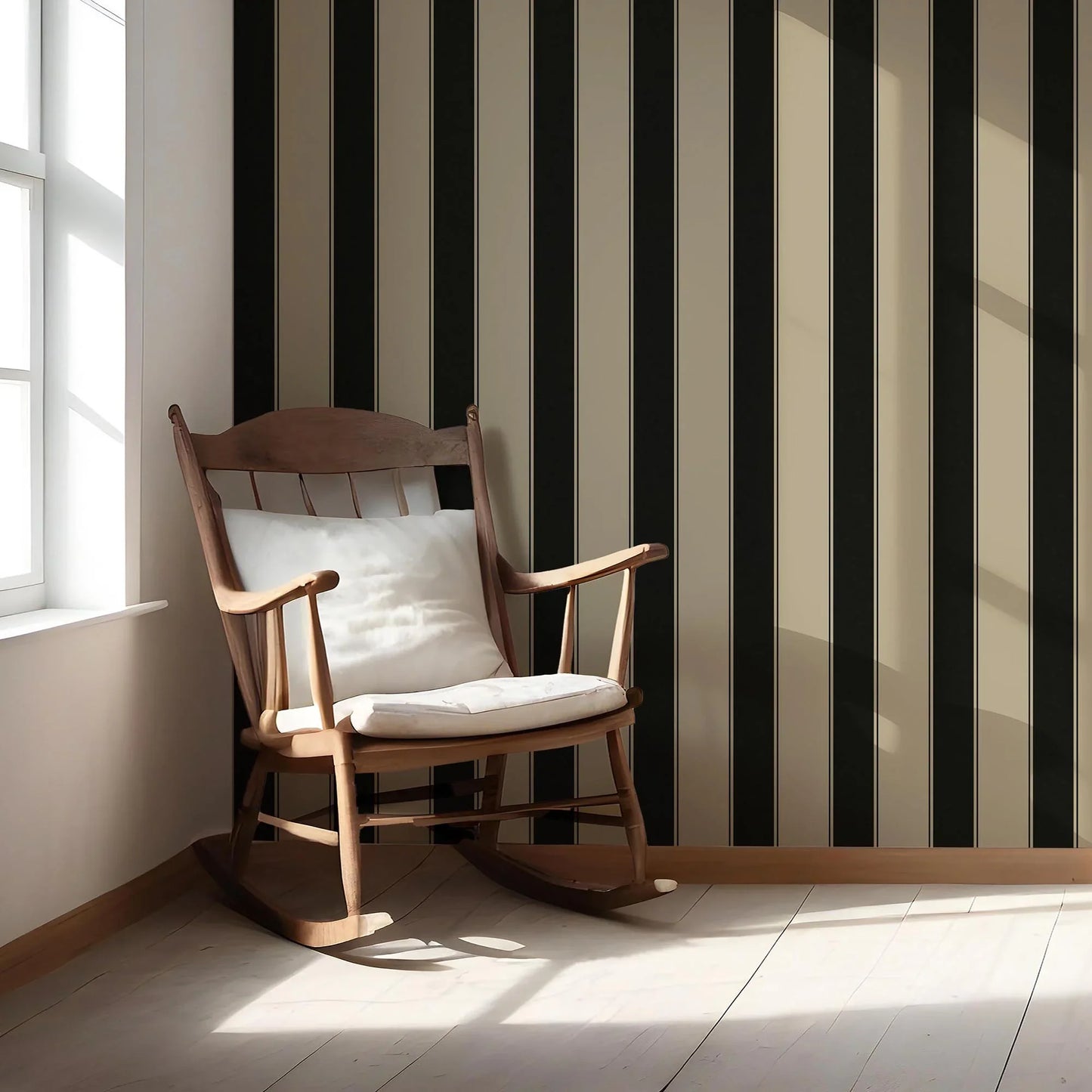 Regal Stripes Wallpaper - Sandstone Contrast
