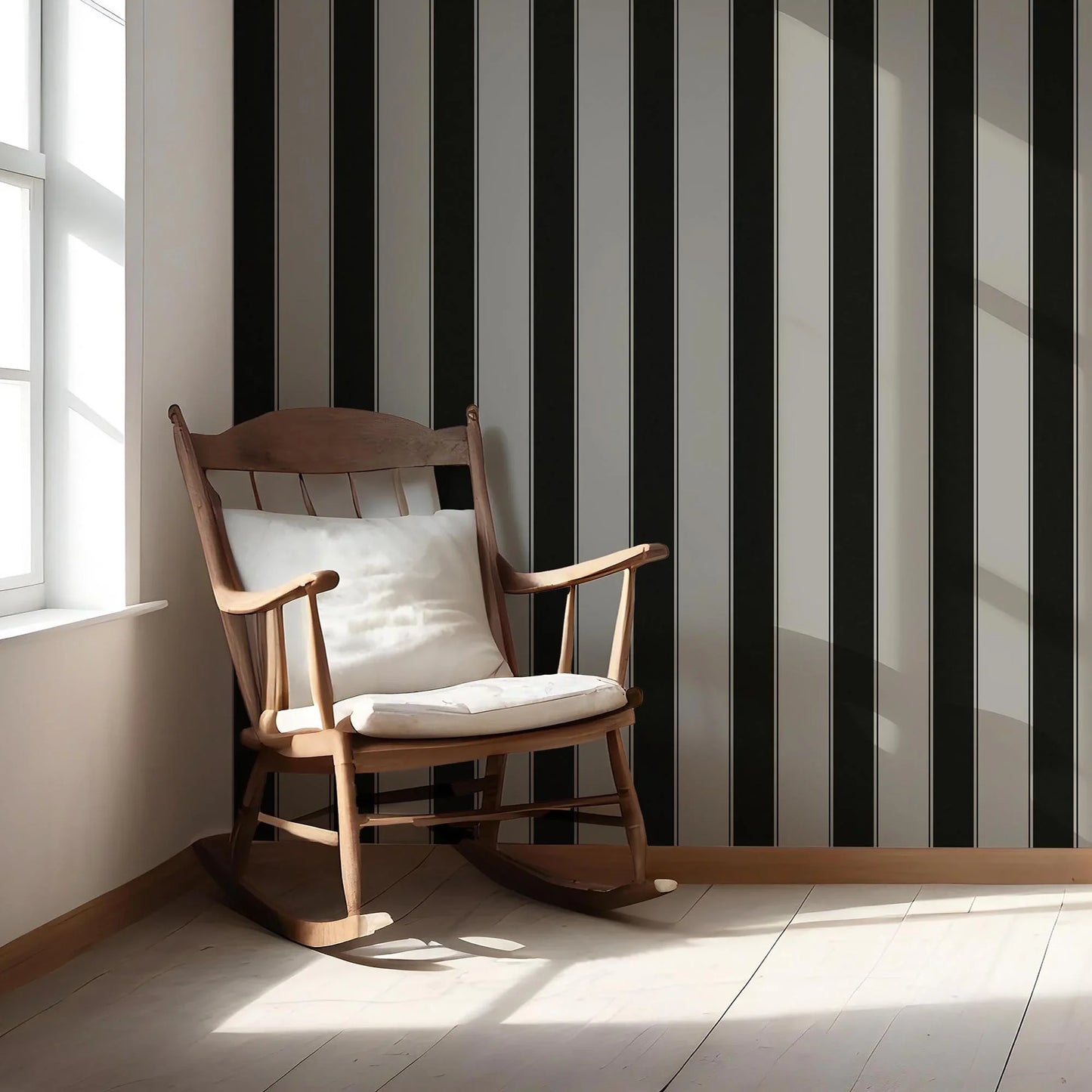 Regal Stripes Wallpaper - Ash Grey Contrast