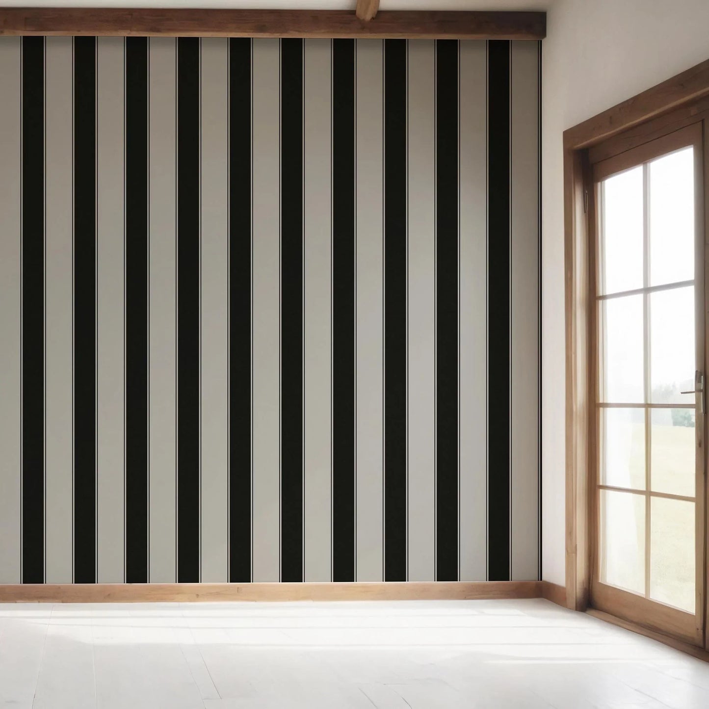 Regal Stripes Wallpaper - Ash Grey Contrast