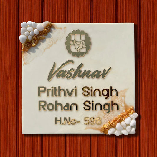 Vashnav - Off-white Resin Nameplate