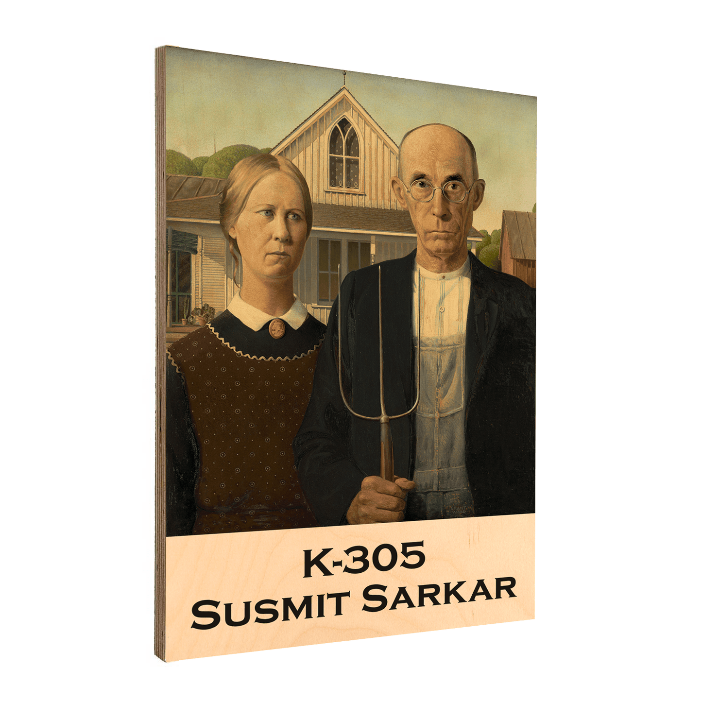 American Gothic - Wooden Name Plate - Housenama