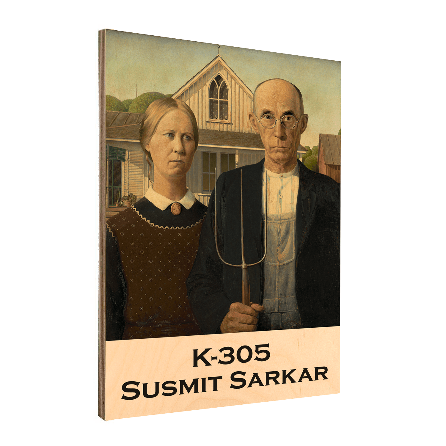 American Gothic - Wooden Name Plate - Housenama