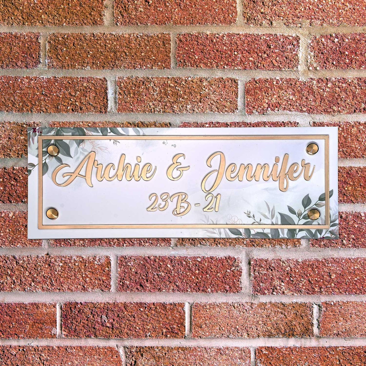 Archie Jennifer - Acrylic Name Plate with Raised Lettering - Housenama